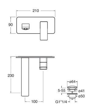 QUADRI S CRIQS258 - Wall-mounted single handle washbasin mixer by CRISTINA Rubinetterie - view 3